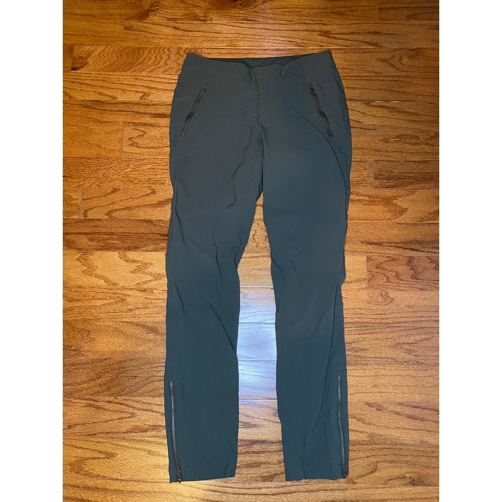 Athleta Dark Green Pants with Leg Zippers Size 6